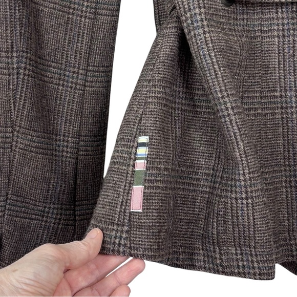 Triple Five Soul Wool Plaid Belted Blazer Vintage Y2K - Picture 8 of 13